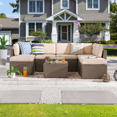 Mcnab 4 sales piece rattan sectional